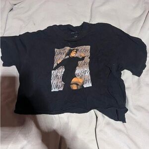 Women’s Whitney Houston Black Graphic T-Shirt cropped